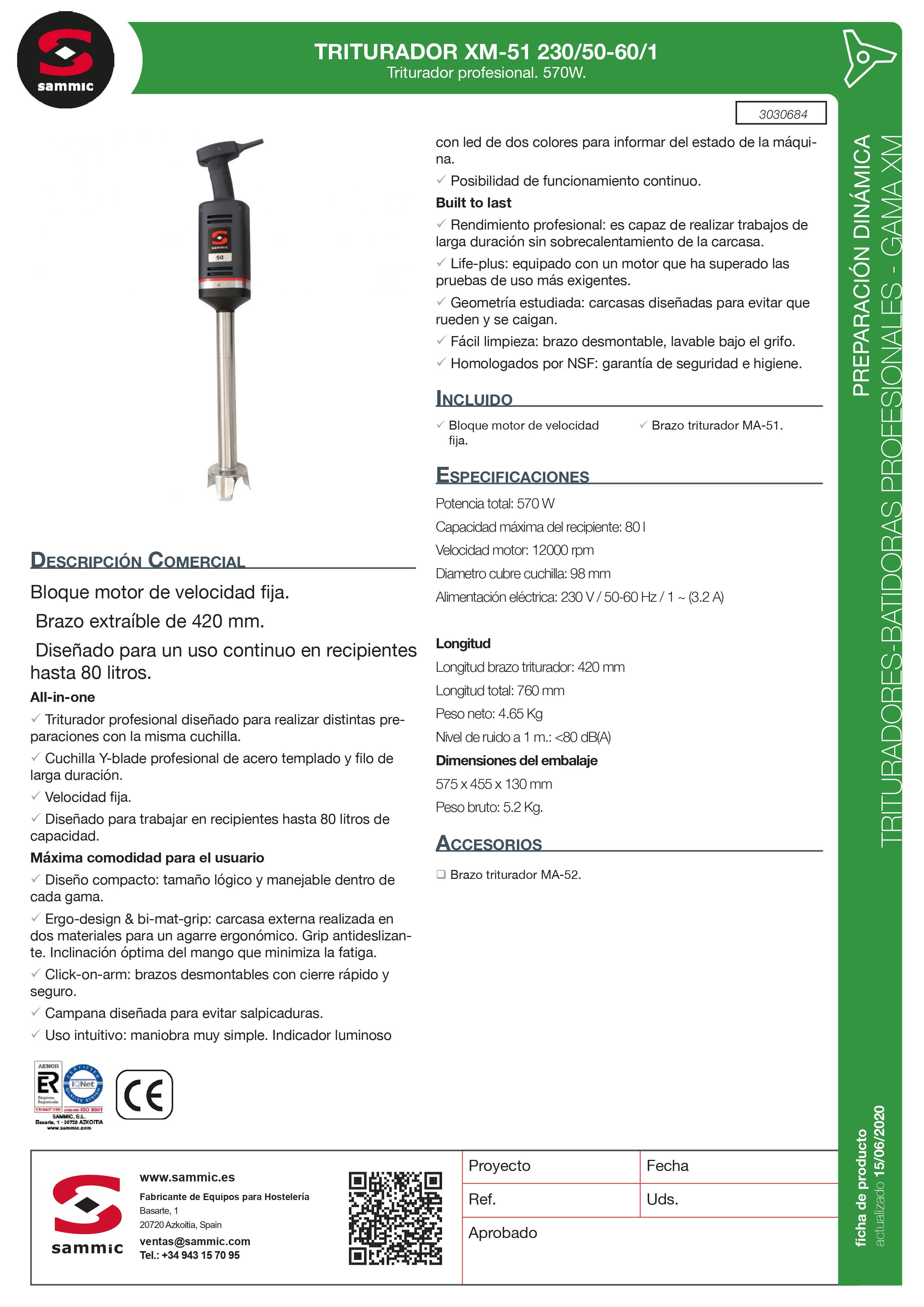 Imagen de Triturador Sammic XM-51
