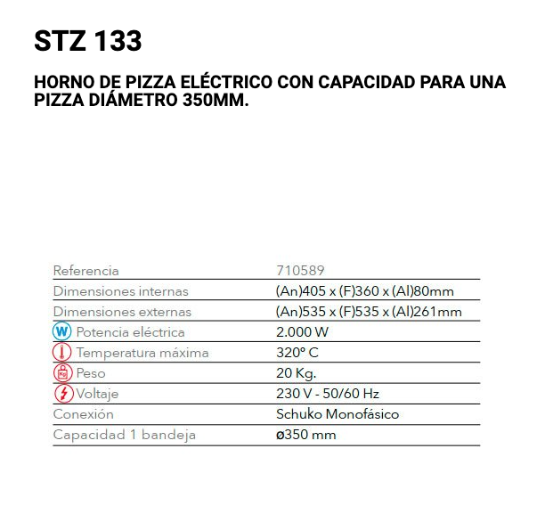 Imagen de Horno pizza FM STZ 133