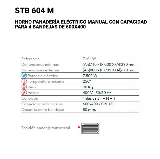 Imagen de Horno panadería FM STB-604 M