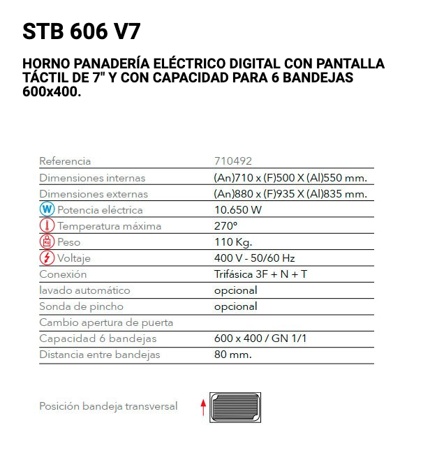 Imagen de Horno panadería FM STB-606 V7