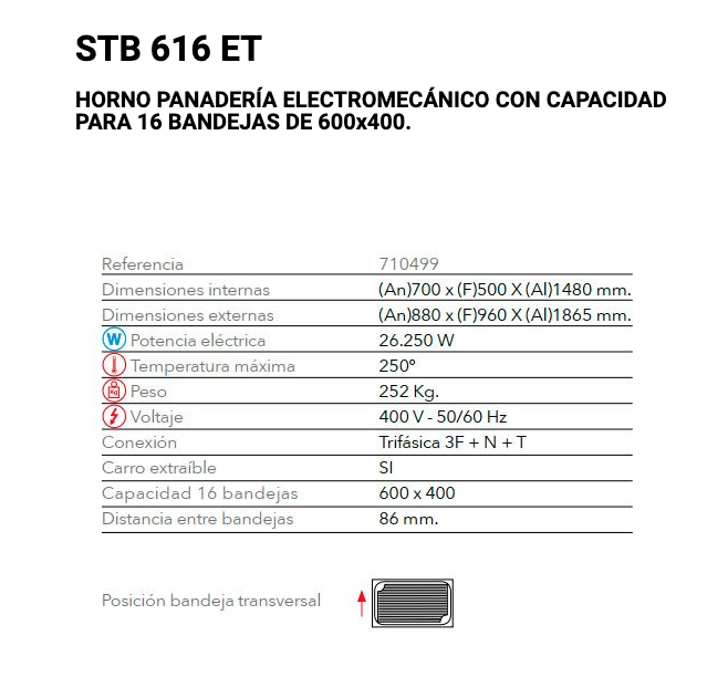 Imagen de Horno panadería FM STB-616 ET