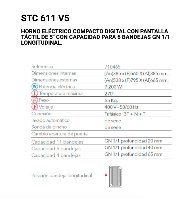 Imagen de Horno Mixto FM STC 611 V5