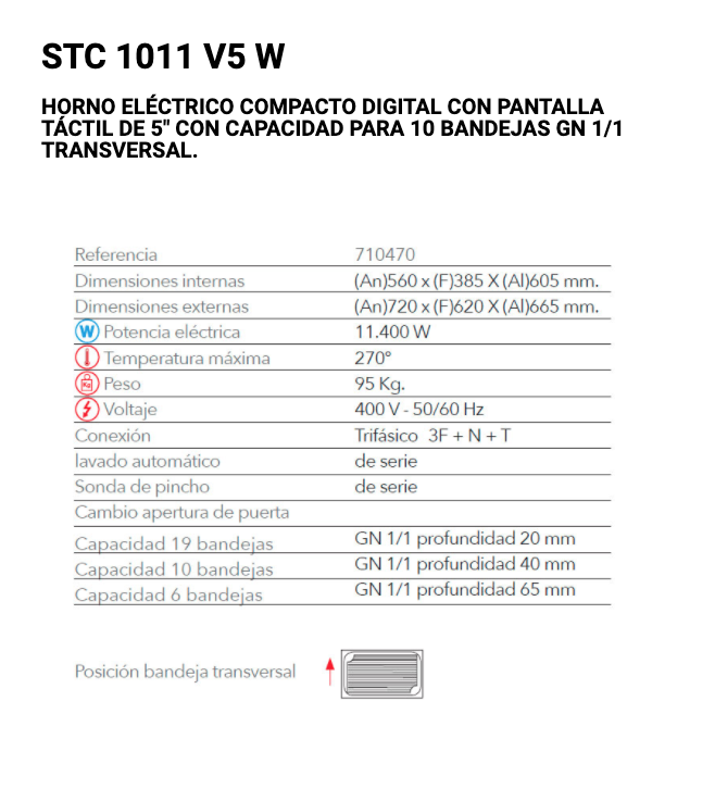 Imagen de Horno Mixto FM STC 1011 V5 W