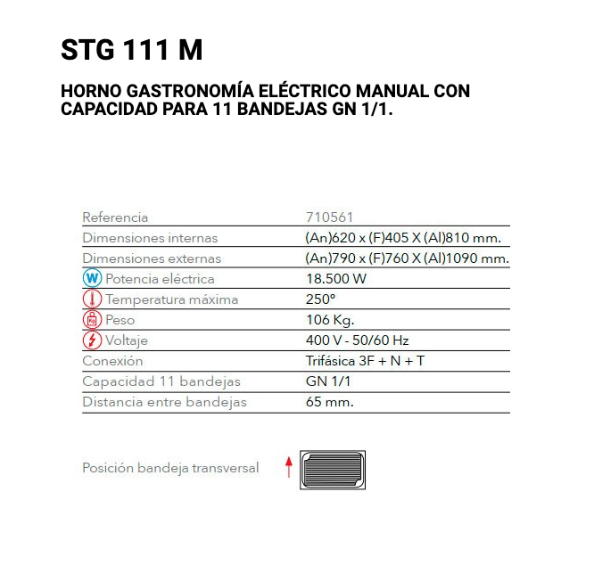 Imagen de Horno Mixto FM STG 111 M