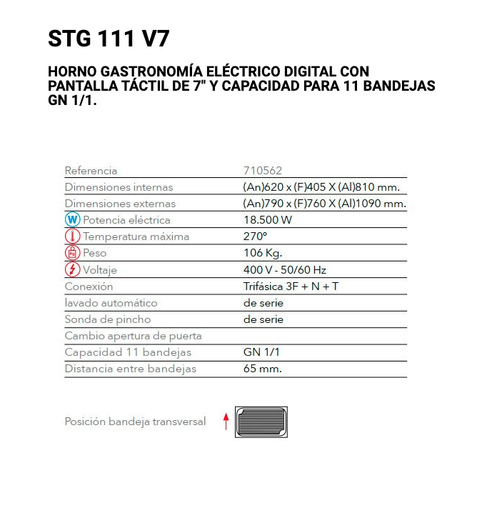 Imagen de Horno Mixto FM STG 111 V7