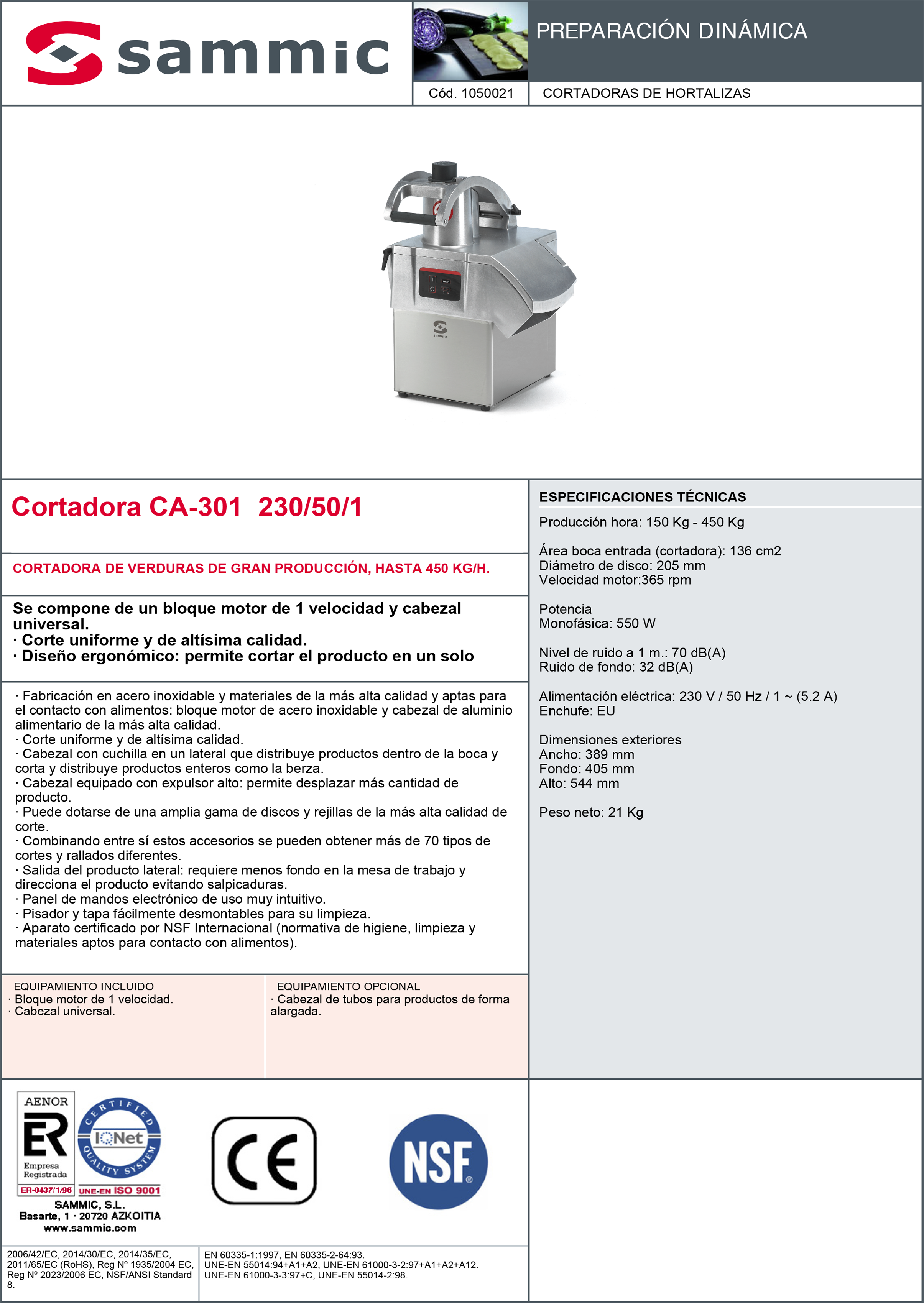 Imagen de Cortadora de hortalizas Sammic CA-301